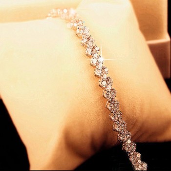 Luxury Vintage Bracelet Crystal Bracelets For Women Charm Silver Bracelets amp; Bangles Femme Bridal Wedding Fine Jewelry Gift
