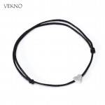 VEKNO Lucky Crown Heart Bracelet For Women Men Multicolor Rope Adjustable String Bracelet DIY Handmade Family Friendship Gift