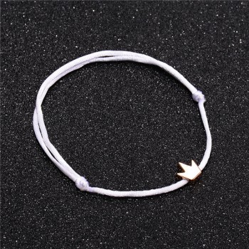 VEKNO Lucky Crown Heart Bracelet For Women Men Multicolor Rope Adjustable String Bracelet DIY Handmade Family Friendship Gift