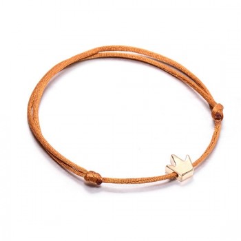 VEKNO Lucky Crown Heart Bracelet For Women Men Multicolor Rope Adjustable String Bracelet DIY Handmade Family Friendship Gift
