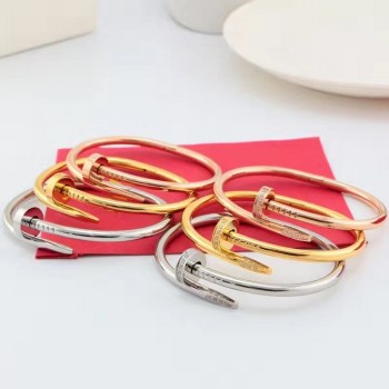 New Brand stainless steel spike bangle fashion nail Jewelry For Women men carter lovers bracelet Rose Gold Party Wedding Bangle