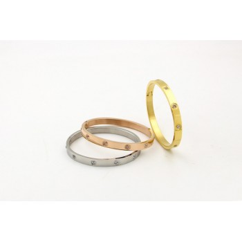 Beautiful Lovers Bracelets Woman Bracelets Stainless Steel Bangles and Bangles Cubic Zirconia Golden Woman Jewelry Gifts