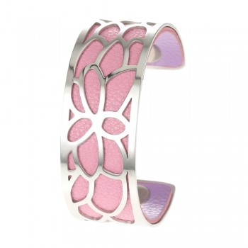 Legenstar Cuff Braceletsamp;Bangles for Women 25 mm Lotus Stainless Steel Reversible PU Leather Bracelet Interchangeable Jewelry