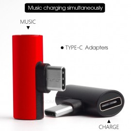 2 In 1 Type C USB 3.1 Audio Charging Dual Adapter AUX Splitter Charger Earphone AUX Cable Connector Converter Adapter