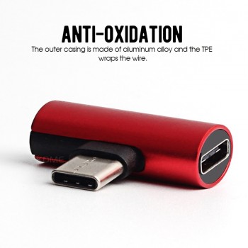 2 In 1 Type C USB 3.1 Audio Charging Dual Adapter AUX Splitter Charger Earphone AUX Cable Connector Converter Adapter