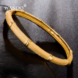 wando 1pcs new pattern Middle East Bangle for Women Men18k Gold Color Dubai Bracelet AfricaN/Arab/Ethiopian jewelry gift wb15