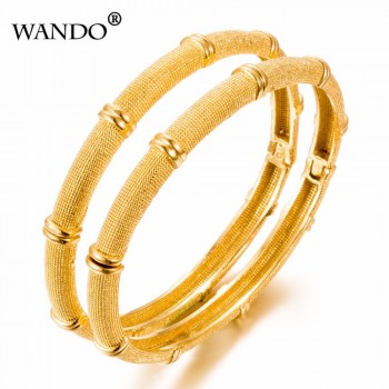 wando 1pcs new pattern Middle East Bangle for Women Men18k Gold Color Dubai Bracelet AfricaN/Arab/Ethiopian jewelry gift wb15