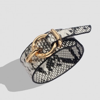 Flatfoosie Fashion ZA Leopard Bangle Bracelets For Women Boho Gold Color Button Vintage Leather  Bracelet Christmas Punk Jewelry