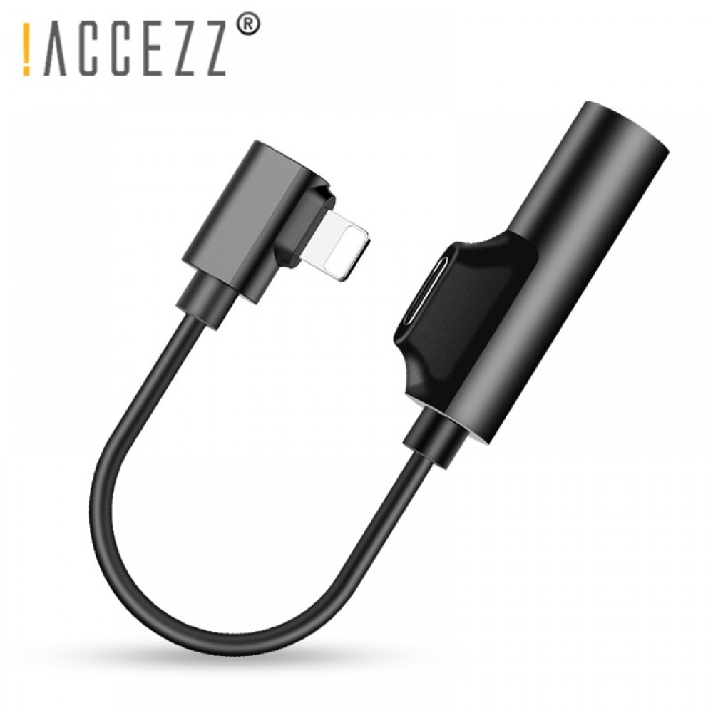 !ACCEZZ 2 in 1 3.5mm Charge Listening Adapter For iphone X XS MAX XR 6 7 6s 8 Plus 10 Jack AUX Earphone Connector Splitter Cable