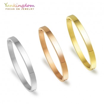 Yunkingdom stainless steel bracelets amp; bangles for women titanium steel bangles three colors gold ladies bangles