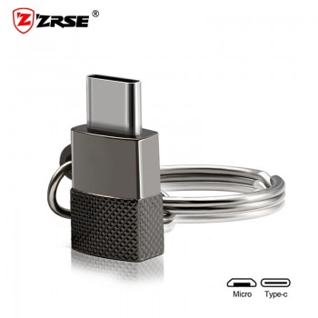 ZRSE USB Type C Adapter Micro USB to Type-C Convert Connector with Keychain Android to Type-c Converter for Samsung Xiaomi
