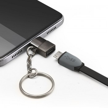 ZRSE USB Type C Adapter Micro USB to Type-C Convert Connector with Keychain Android to Type-c Converter for Samsung Xiaomi