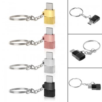 ZRSE USB Type C Adapter Micro USB to Type-C Convert Connector with Keychain Android to Type-c Converter for Samsung Xiaomi