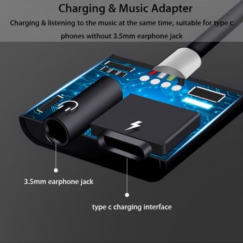 USB Type C To 3.5mm Earphone Jack Adapter For Leeco Le Max 2/Pro 3 S3 Aux Audio Cable Headphone Charger Charging USB-C Converter