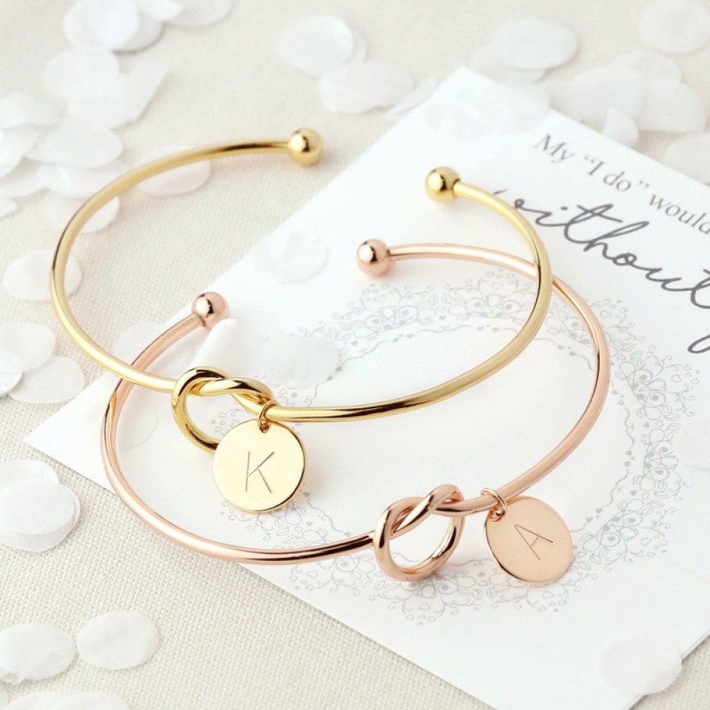 New Fashion Hot Rose Golden Silver Plated Alloy Letter A-Z Bracelet Snake Chain Charm Bracelets For Female Personality Jewelry