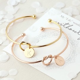 New Fashion Hot Rose Golden Silver Plated Alloy Letter A-Z Bracelet Snake Chain Charm Bracelets For Female Personality Jewelry