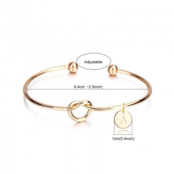 New Fashion Hot Rose Golden Silver Plated Alloy Letter A-Z Bracelet Snake Chain Charm Bracelets For Female Personality Jewelry