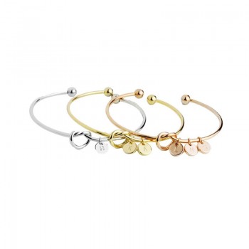 New Fashion Hot Rose Golden Silver Plated Alloy Letter A-Z Bracelet Snake Chain Charm Bracelets For Female Personality Jewelry