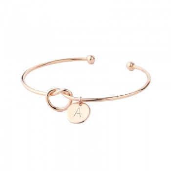 New Fashion Hot Rose Golden Silver Plated Alloy Letter A-Z Bracelet Snake Chain Charm Bracelets For Female Personality Jewelry