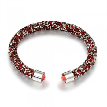 Meyfflin Crystal Cuff Bracelet Brand Open Bangles Fashion Charm Bracelets for Women Men Jewelry Silver Color Shiny Pulseiras