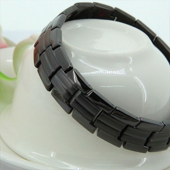 38 Full Black Color 5in1 Magnetic Bio Magnet Therapy Bracelet Bangles Stainless Steel Chain Link Healthy Jewelry For Menamp;Women