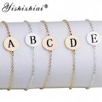 Dainty Initial Letter Bracelet Gold Stainless Steel Name Charm Bracelets Women Personalized Jewelry Bridesmaid Gift