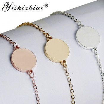 Dainty Initial Letter Bracelet Gold Stainless Steel Name Charm Bracelets Women Personalized Jewelry Bridesmaid Gift