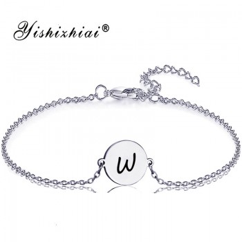 Dainty Initial Letter Bracelet Gold Stainless Steel Name Charm Bracelets Women Personalized Jewelry Bridesmaid Gift
