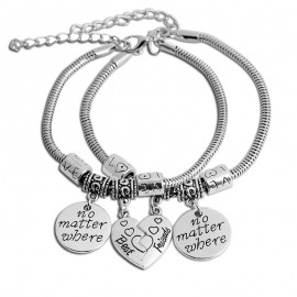 bff Bracelets no matter where best friend forever bracelet vintage snake chain Jewelry Xmas Gift for bestfriend graduation girl