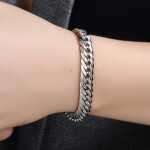 oulai777 2019 stainless steel men bracelet gift male cuban link chain on hand mens accessories couple bracelet hippie rock style