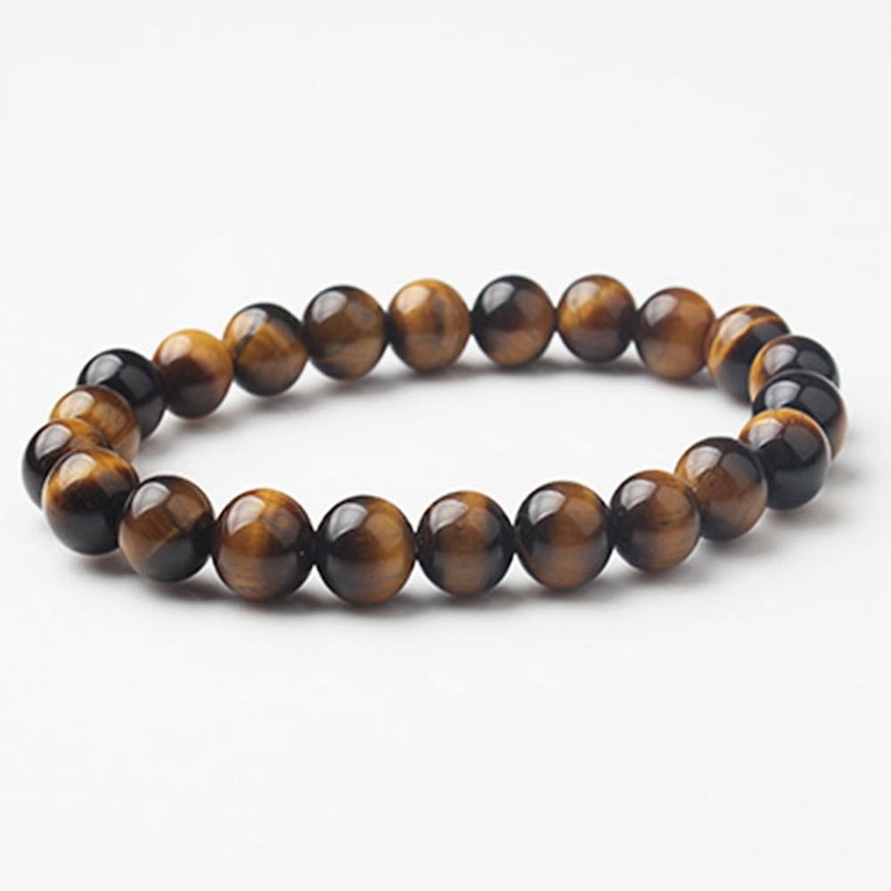 New natural stone beads bracelets High quality tiger eye buddha lava round beads elasticity rope bracelets for womenamp;men jewelry