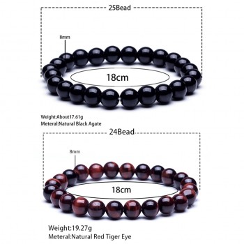 New natural stone beads bracelets High quality tiger eye buddha lava round beads elasticity rope bracelets for womenamp;men jewelry