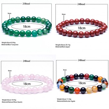 New natural stone beads bracelets High quality tiger eye buddha lava round beads elasticity rope bracelets for womenamp;men jewelry