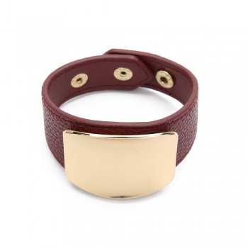 LOULEUR New Minimalist Wide Leather Bracelet for Women Gold Metal Bracelets amp; Bangles Adjustable Buckle Wrap Jewelry Gifts