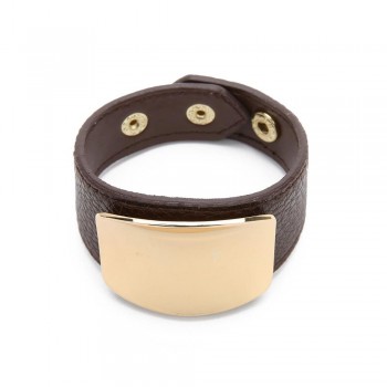 LOULEUR New Minimalist Wide Leather Bracelet for Women Gold Metal Bracelets amp; Bangles Adjustable Buckle Wrap Jewelry Gifts