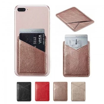 Phone Wallet Sticker For iPhone X XR XS 8 7 PU Leather Phone Pocket Sticker For Xiaomi 3M Adhesive Back Cover Sticker
