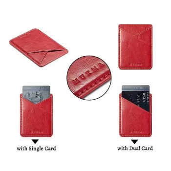 Phone Wallet Sticker For iPhone X XR XS 8 7 PU Leather Phone Pocket Sticker For Xiaomi 3M Adhesive Back Cover Sticker