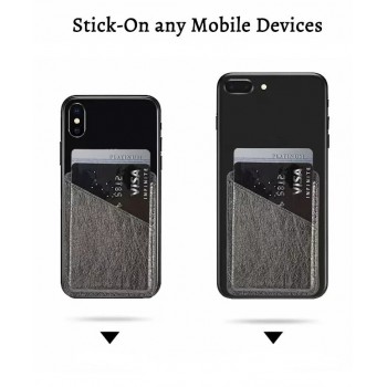 Phone Wallet Sticker For iPhone X XR XS 8 7 PU Leather Phone Pocket Sticker For Xiaomi 3M Adhesive Back Cover Sticker