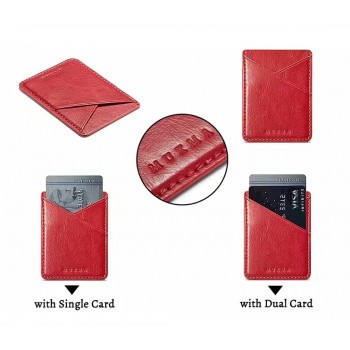 Phone Wallet Sticker For iPhone X XR XS 8 7 PU Leather Phone Pocket Sticker For Xiaomi 3M Adhesive Back Cover Sticker
