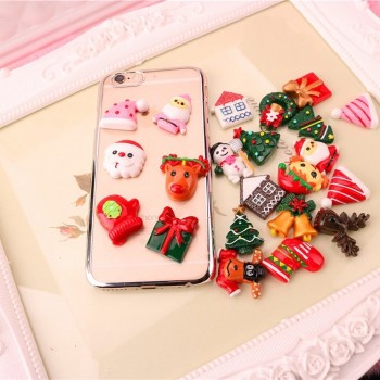 10pcs/lot Christmas Series Cute Colorful Resin Accessories DIY Mobile Phone Case Accessories DIY Headwears Pendant RandomlyShape