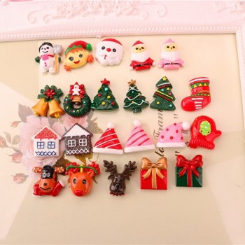 10pcs/lot Christmas Series Cute Colorful Resin Accessories DIY Mobile Phone Case Accessories DIY Headwears Pendant RandomlyShape
