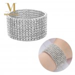 1 Pcs Shiny Bracelet for Women Crystal Rhinestone Stretch Bracelet Bangle Wristband Elastic Wedding Bridal Jewelry