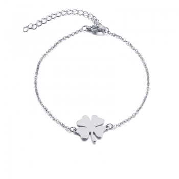 CACANA Stainless Steel Bracelet For Women Man Clover Gold And Silver Color Pulseira Feminina Lovers Engagement Jewelry