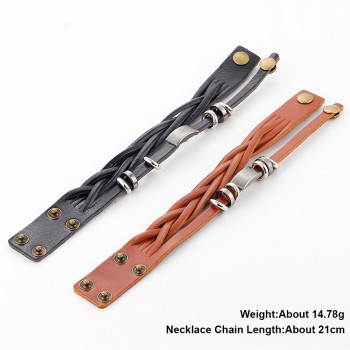 IF ME New Simple Leather Bracelet Men Jewelry Fashion Wrap Bracelets Male Bijoux Femme Wristband Punk Style Black Brown Unisex