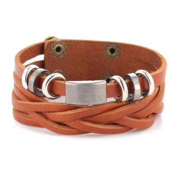 IF ME New Simple Leather Bracelet Men Jewelry Fashion Wrap Bracelets Male Bijoux Femme Wristband Punk Style Black Brown Unisex