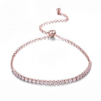 CARSINEL Luxury Bracelets for Women Rose Gold color White AAA Cubic Zircon Wedding Jewelry For Female Wholesale BR0070