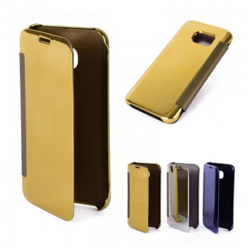 SUYACS For Samsung Galaxy A3 A5 A7 2016 2017 S8 S9 Plus J3 J5 J7 EU Luxury Leather + Hard PC Flip Stand View Mirror Phone Case