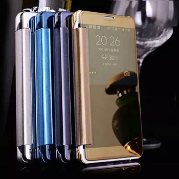 SUYACS For Samsung Galaxy A3 A5 A7 2016 2017 S8 S9 Plus J3 J5 J7 EU Luxury Leather + Hard PC Flip Stand View Mirror Phone Case