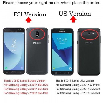 SUYACS For Samsung Galaxy A3 A5 A7 2016 2017 S8 S9 Plus J3 J5 J7 EU Luxury Leather + Hard PC Flip Stand View Mirror Phone Case