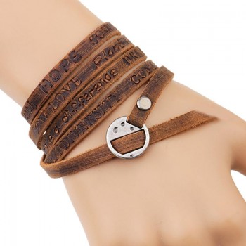 Vintage Men Bracelet Multilayer Leather Bracelet Men Fashion Braided Handmade Star Rope Wrap Bracelets amp; Bangles Male Gift